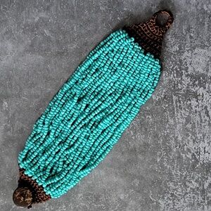 Handcrafted Turquoise Bohemian Style Beaded Bracelet